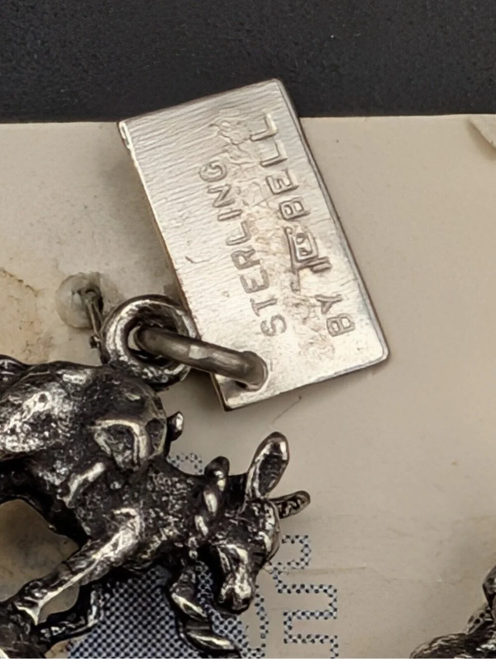 Vintage Bell Trading Post Sterling Silver Prospector & Donkey Charm California